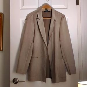 Vegan leather Oversized Taupe Blazer